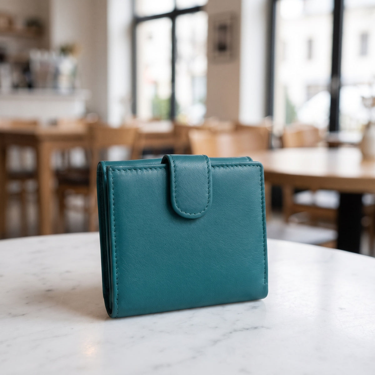 Compact Flap Wallet in Teal [Teal]