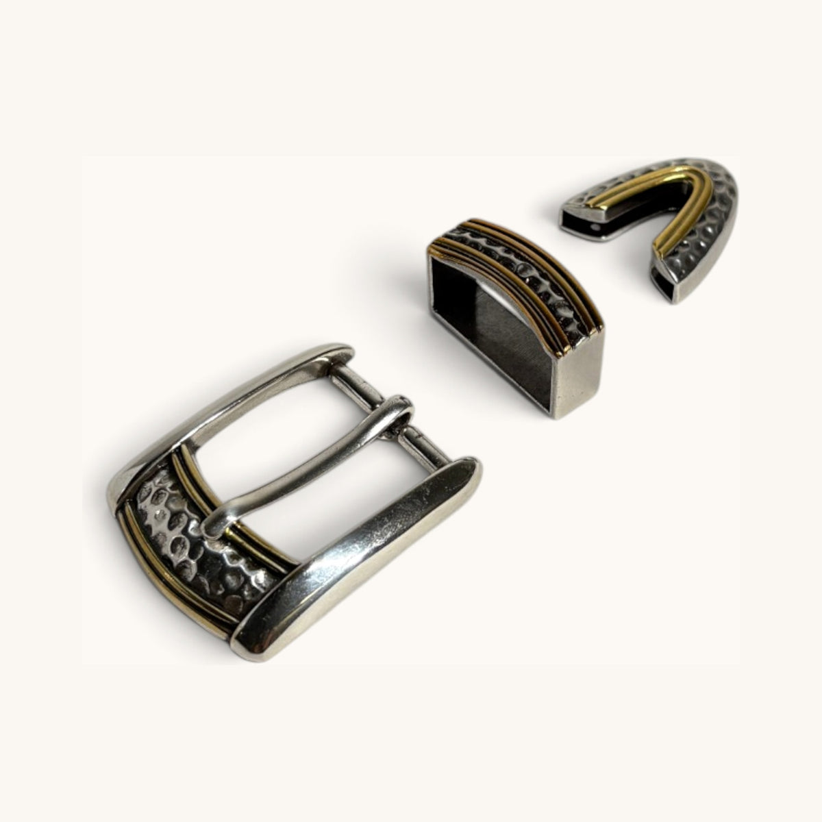 Hammered Buckle Set - Two-Tone Hammered Buckle Set