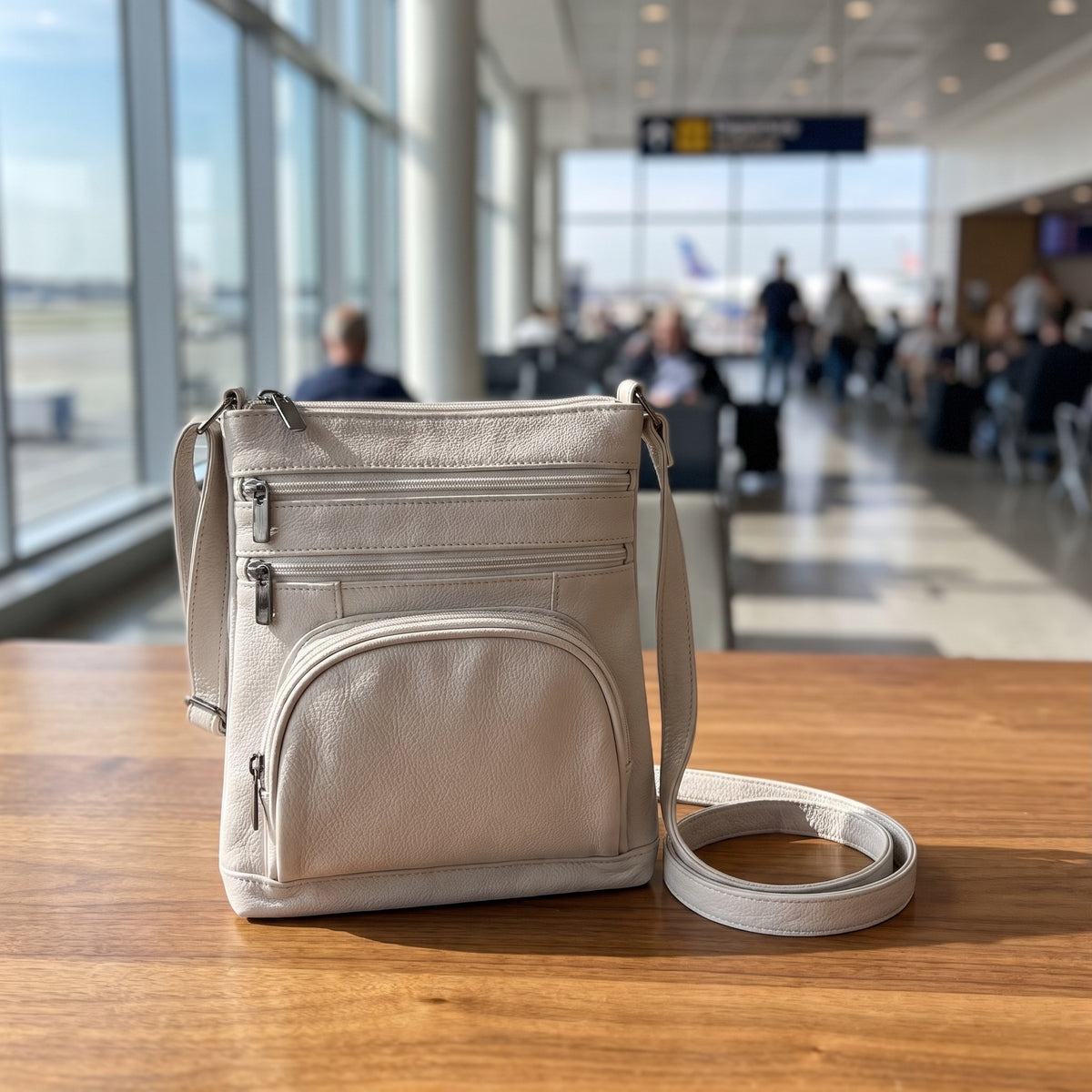 Travel Shoulder Bag in White, front view [White]