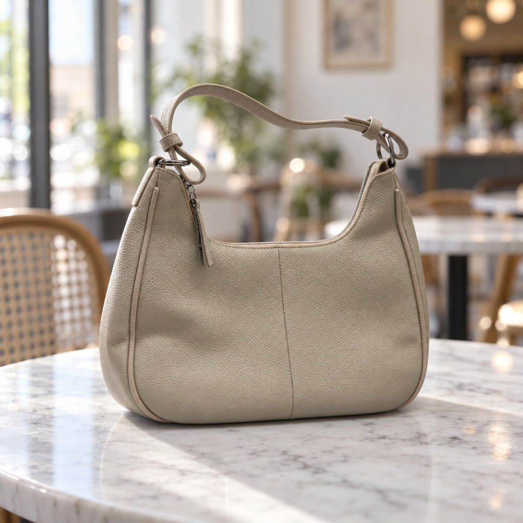 Zipper Purse in White, back view [White]