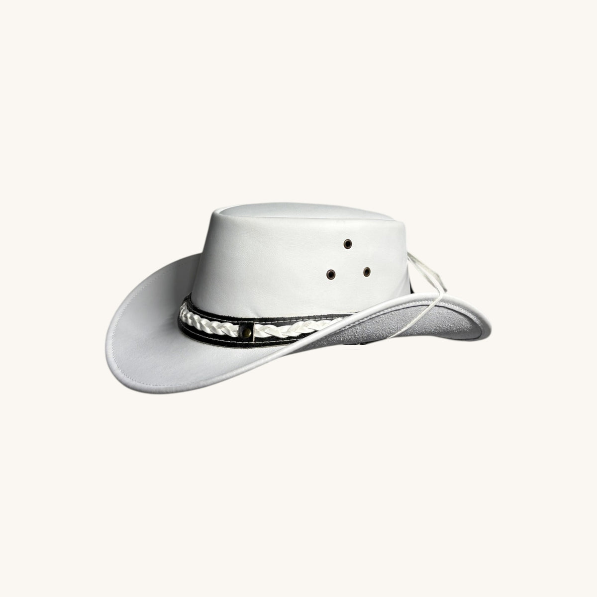 White Leather Cowboy Hat