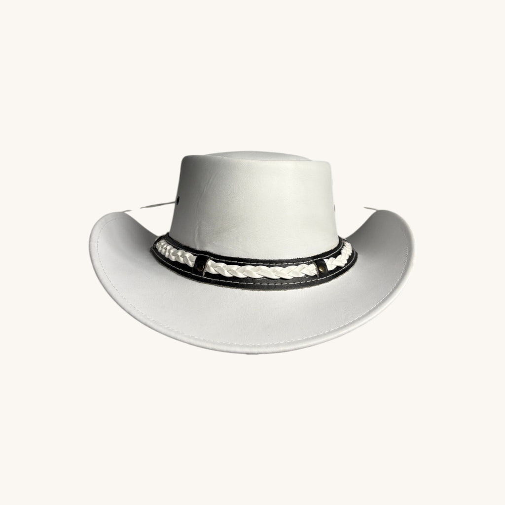 White Leather Cowboy Hat