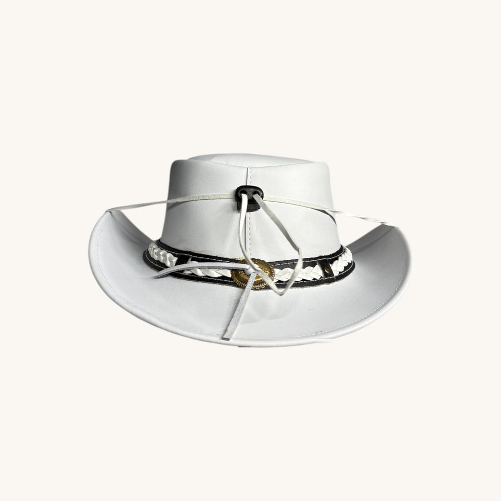 White Leather Cowboy Hat