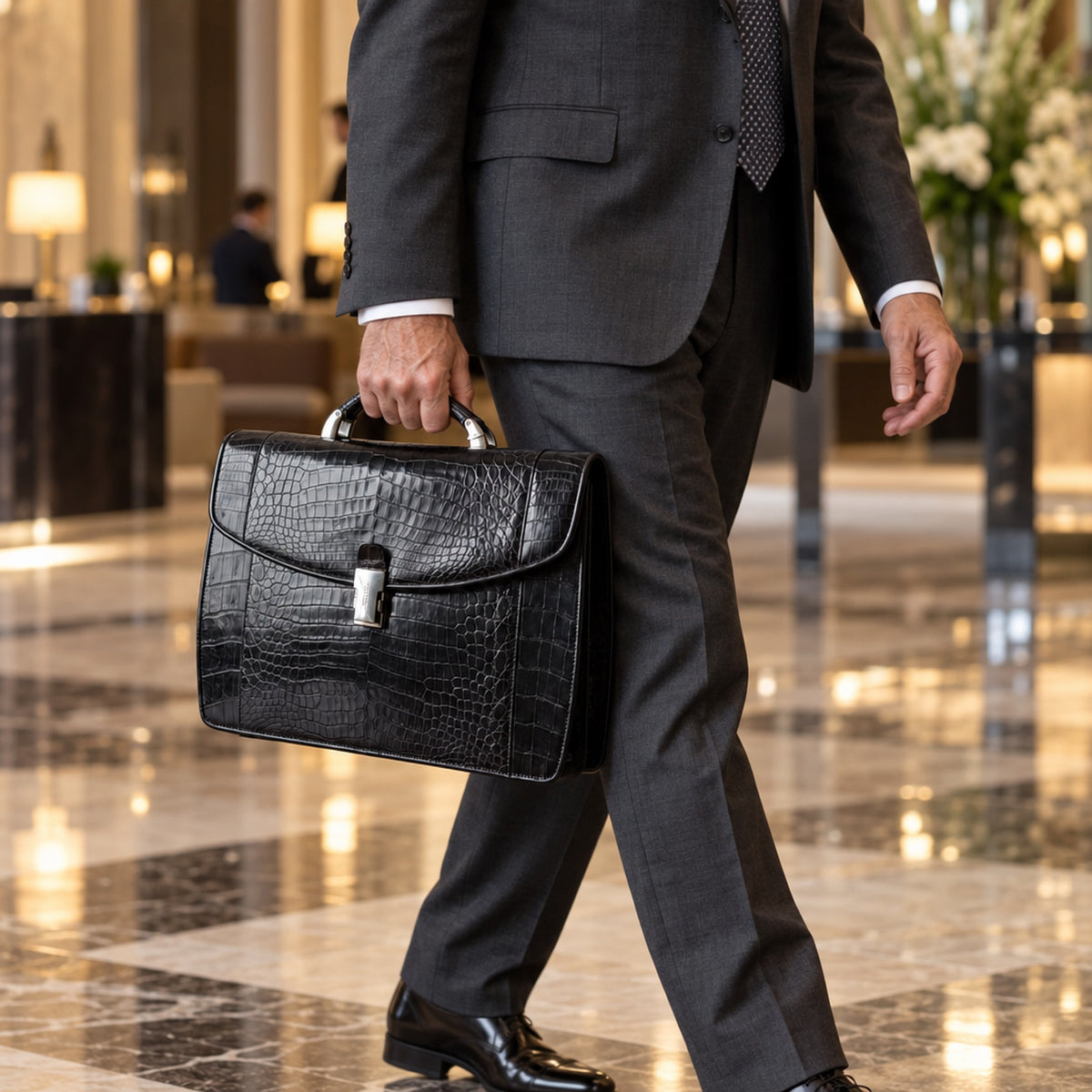 Alligator Briefcase, carried