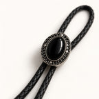 Black Stone Bolo Tie in Oval [Oval]