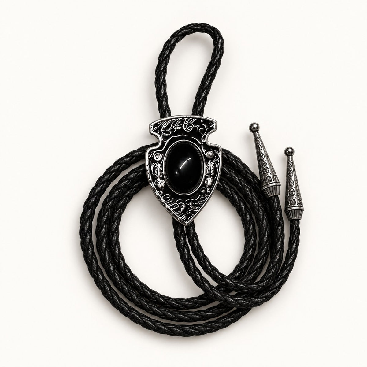 Black Stone Bolo Tie in Shield [Shield]