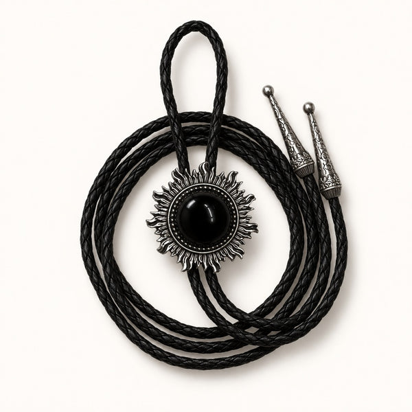 Black Stone Bolo Tie in Sunburst [Sunburst]
