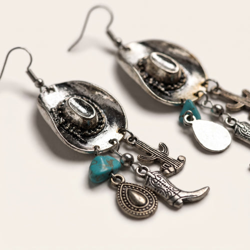 Cactus Charm Earrings in Silver [Silver]
