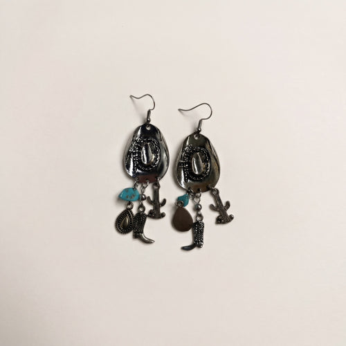 Cactus Charm Earrings in Silver [Silver]