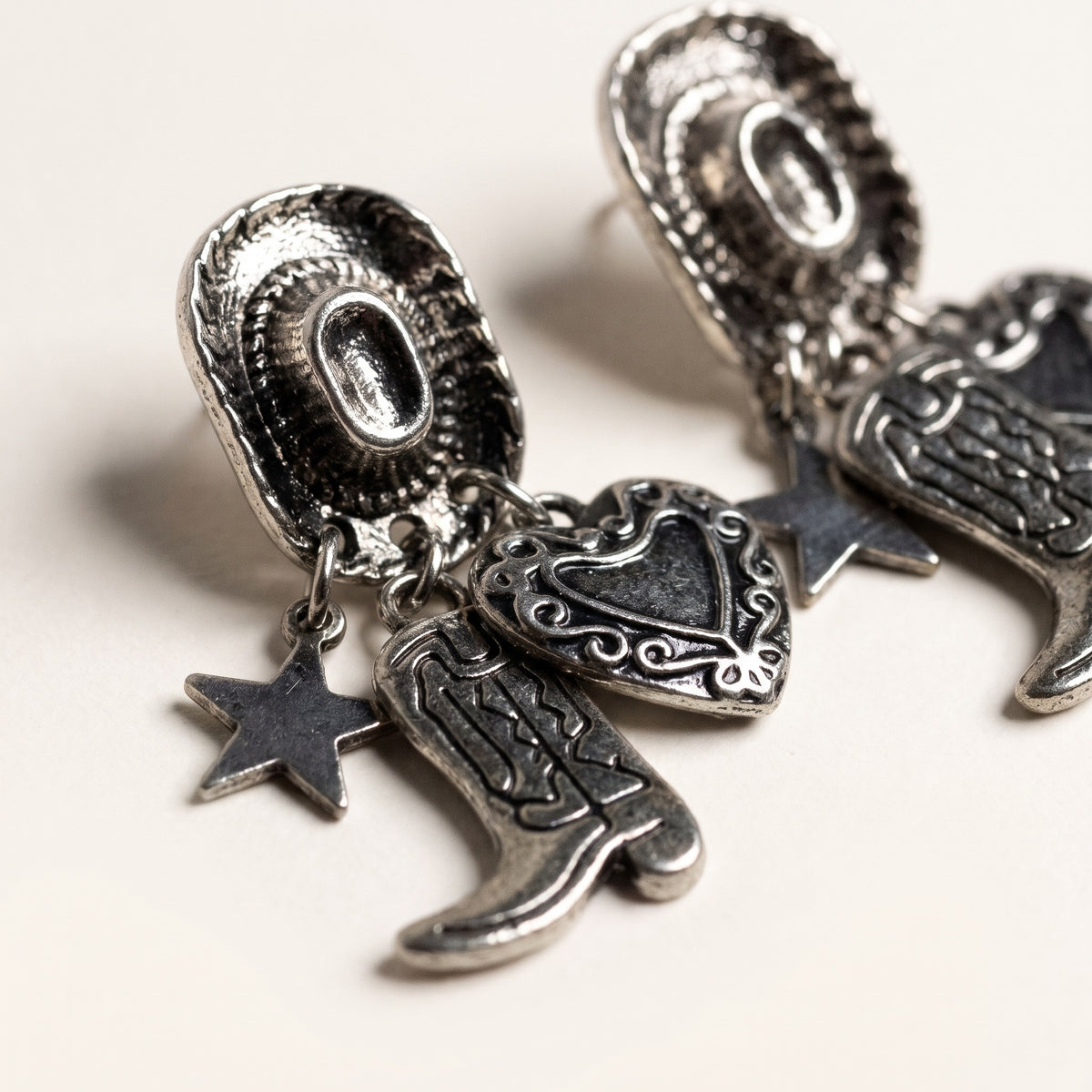 Charm Cluster Earrings in Silver [Silver]