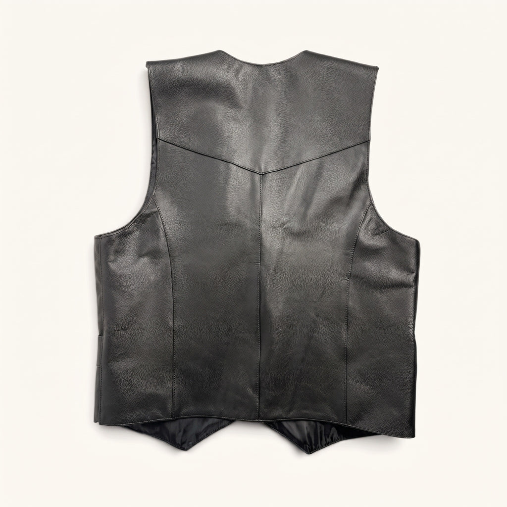 Classic Leather Vest in Black [Black]