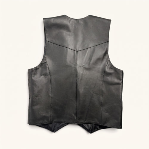 Classic Leather Vest in Black [Black]
