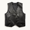 Classic Leather Vest in Black [Black]