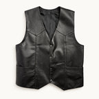 Classic Leather Vest in Black [Black]
