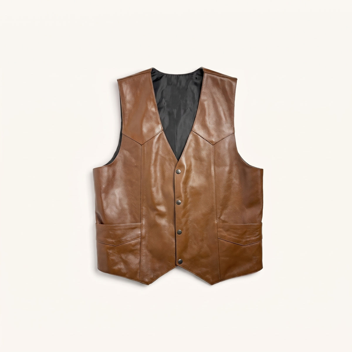 Classic Leather Vest in Brown [Brown]