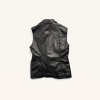 Collared Leather Vest