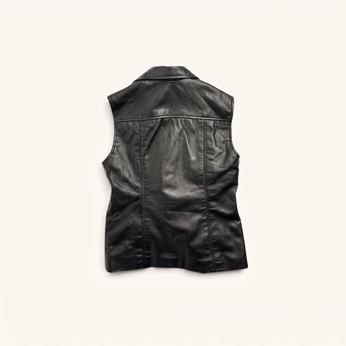 Collared Leather Vest