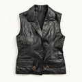 Collared Leather Vest