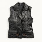 Collared Leather Vest