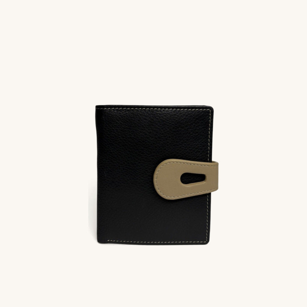 Compact Snap Wallet [Black/Beige]