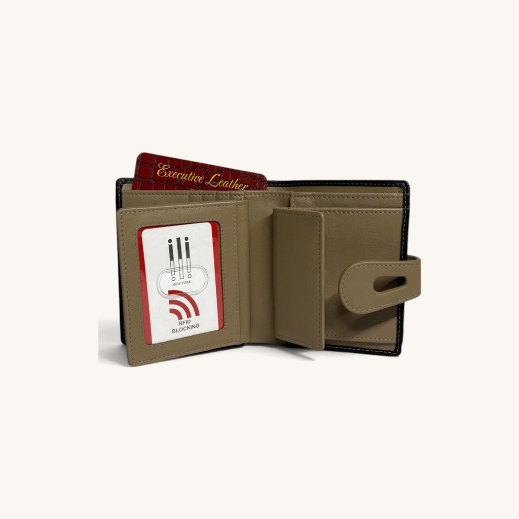Compact Snap Wallet [Black/Beige]