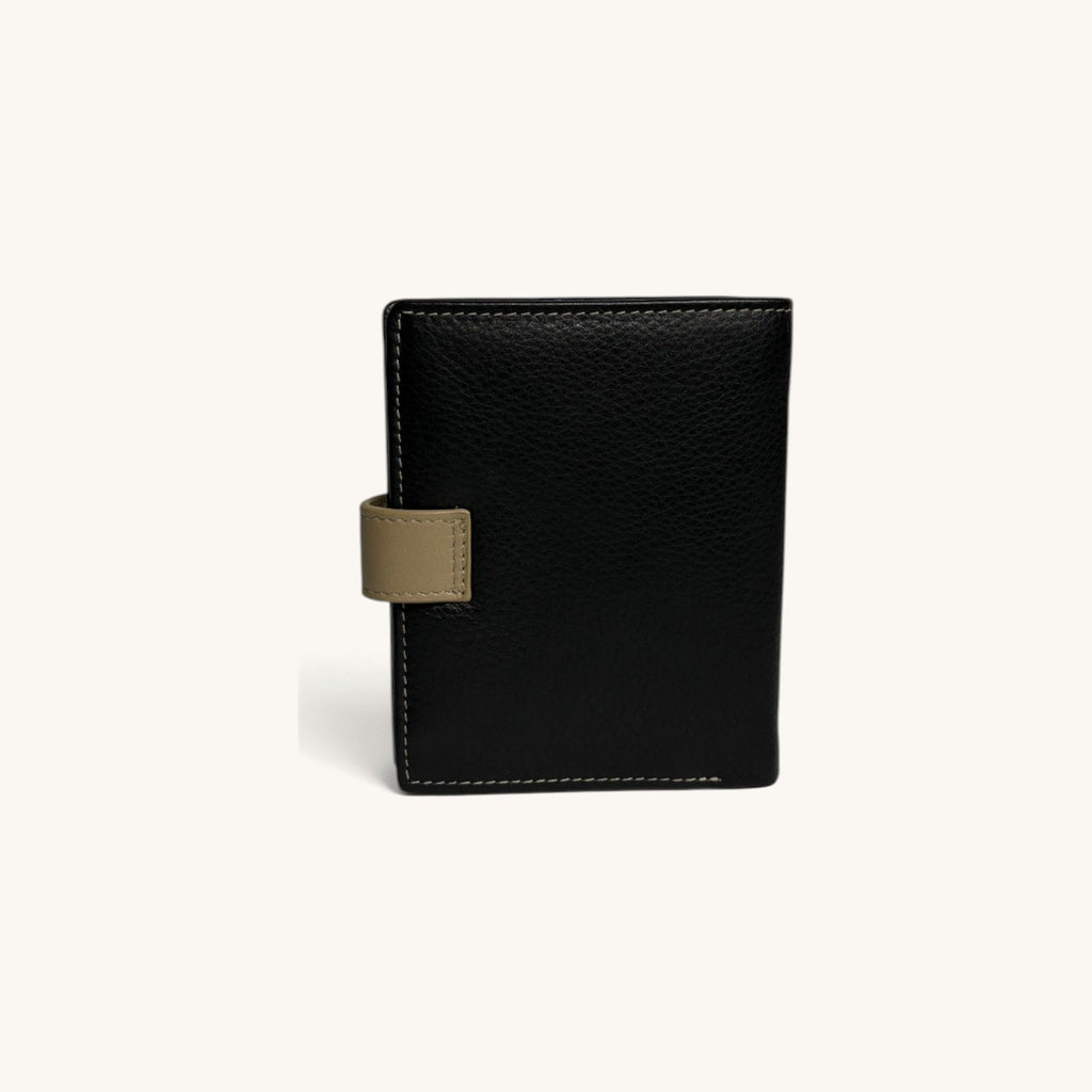 Compact Snap Wallet [Black/Beige]