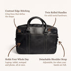Contrast Stitch Briefcase in Black, infographic: what you're paying for [Black]