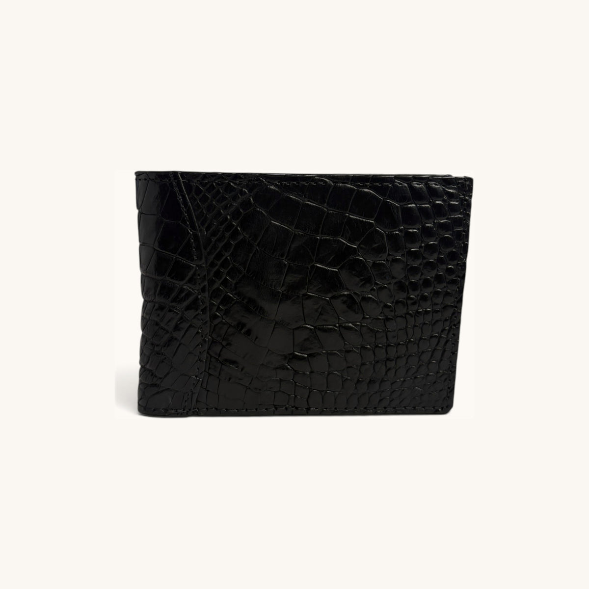 Crocodile Belly Bifold in Black - Executive Leather, Wellington FL