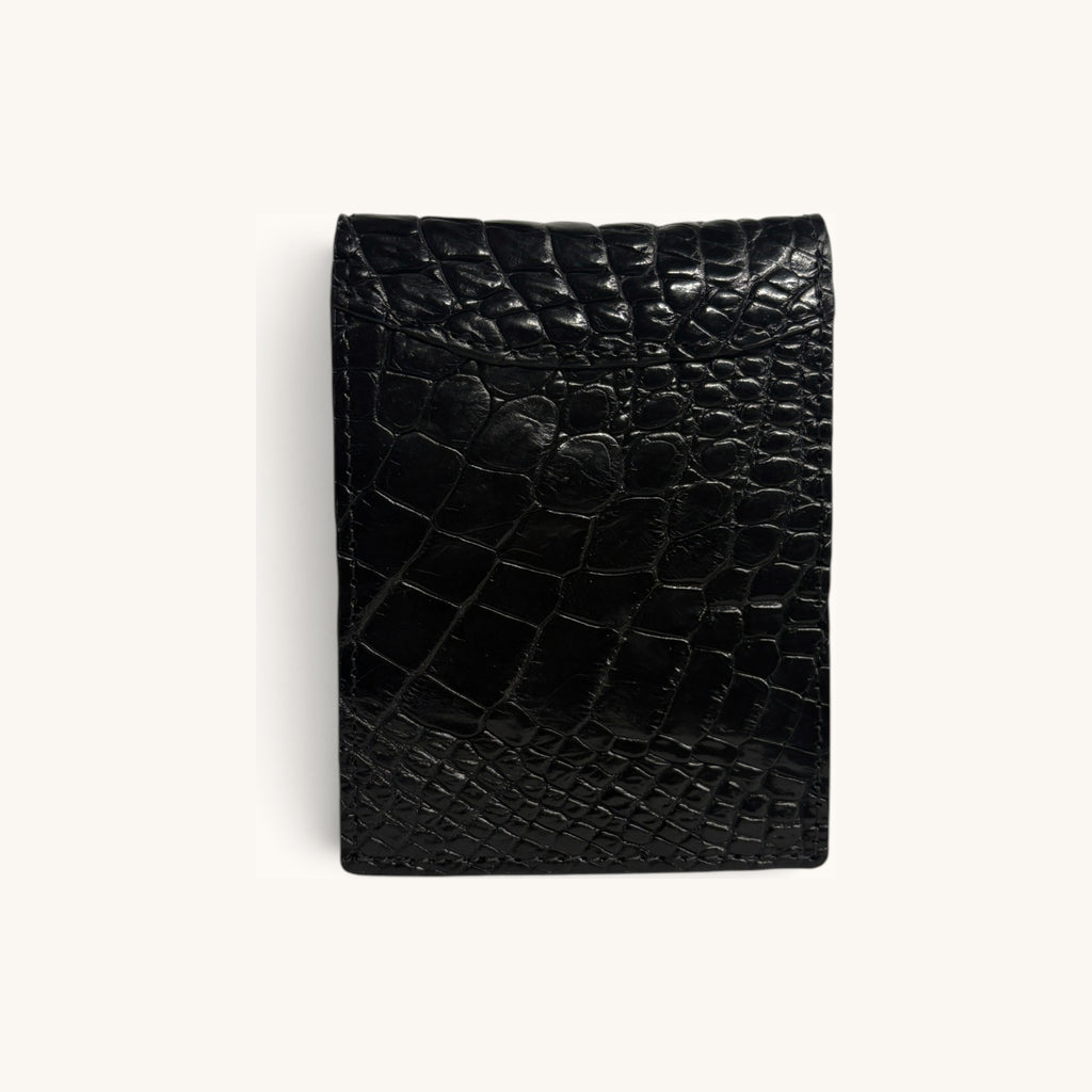 Crocodile Belly Bifold in Black - Executive Leather, Wellington FL