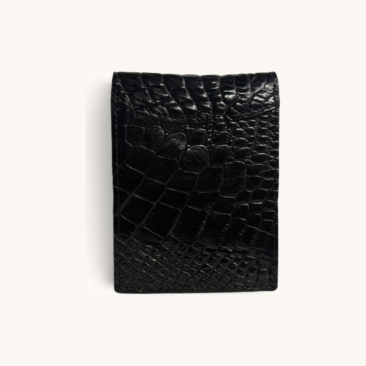 Crocodile Belly Bifold in Black - Executive Leather, Wellington FL
