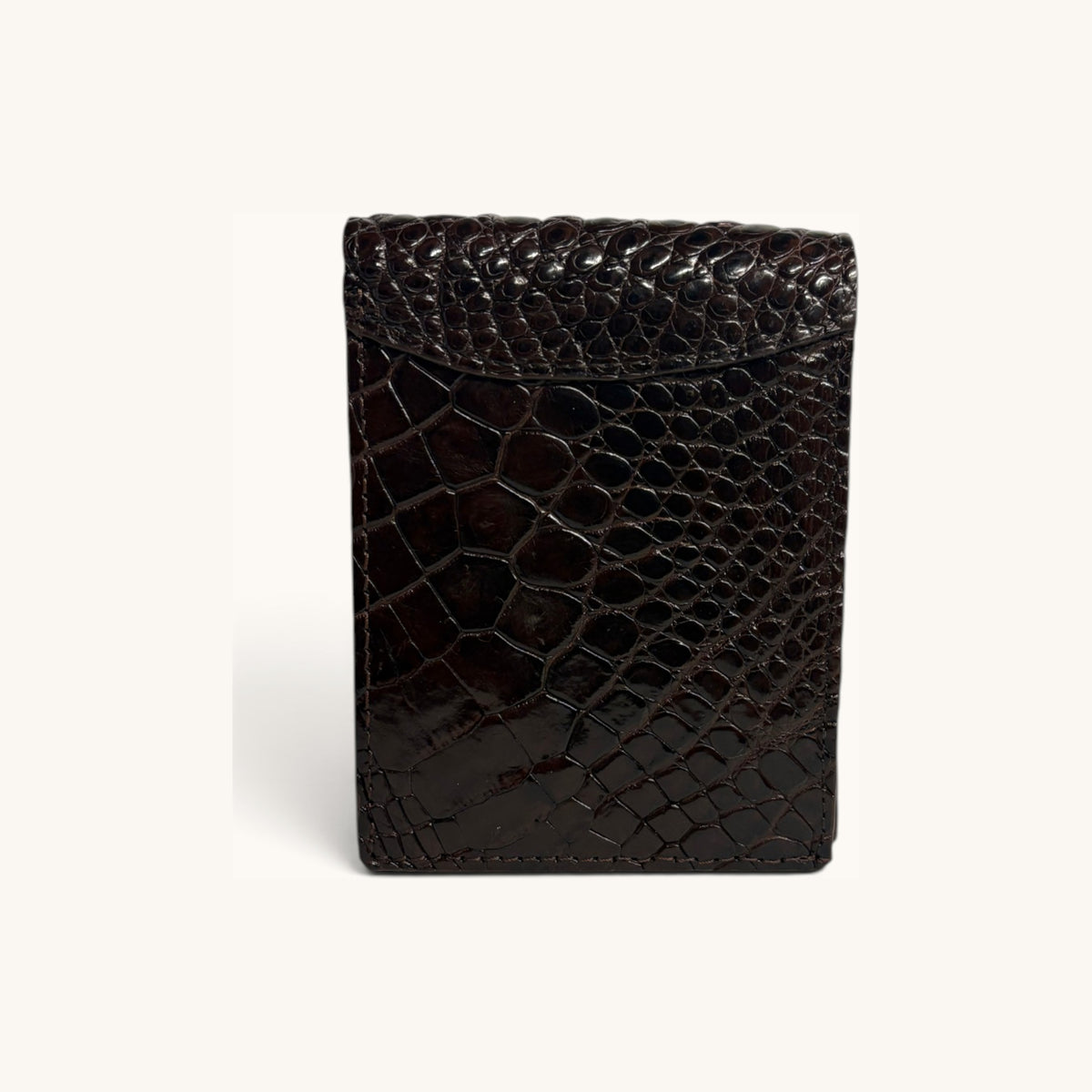 Crocodile Belly Bifold in Brown - Executive Leather, Wellington FL