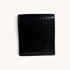 Crocodile Belly Bifold in Jet Black - Executive Leather, Wellington FL