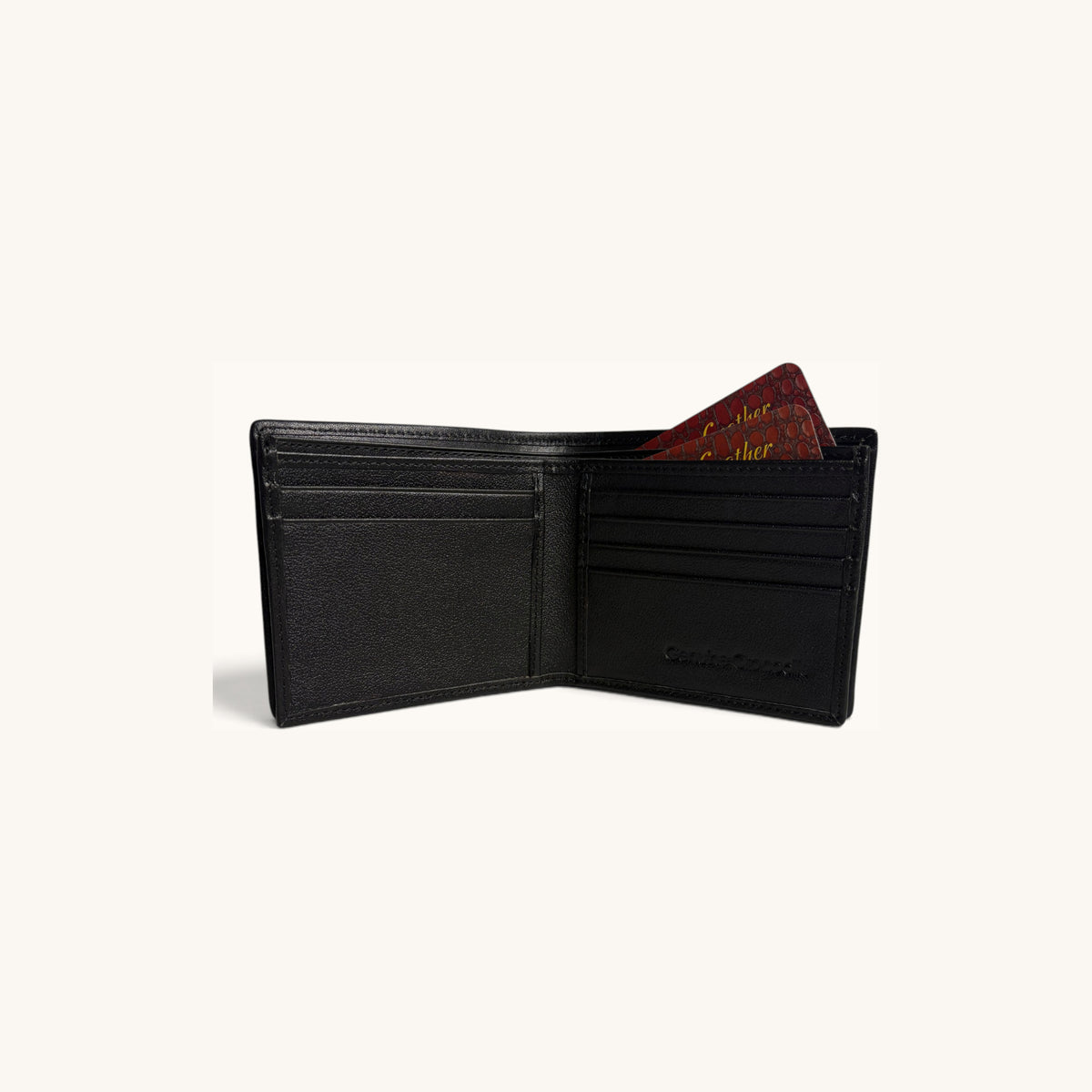 Crocodile Belly Bifold in Jet Black - Executive Leather, Wellington FL