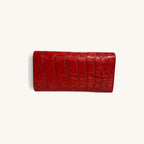 Crocodile Clutch Wallet in Red - Executive Leather, Wellington FL