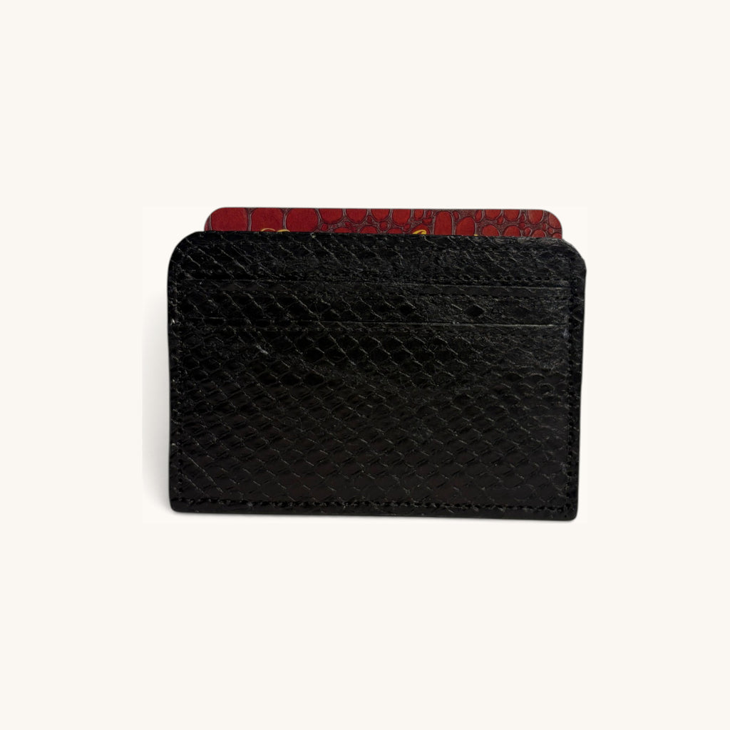Exotic Card Case in Black Snakeskin - Executive Leather, Wellington FL