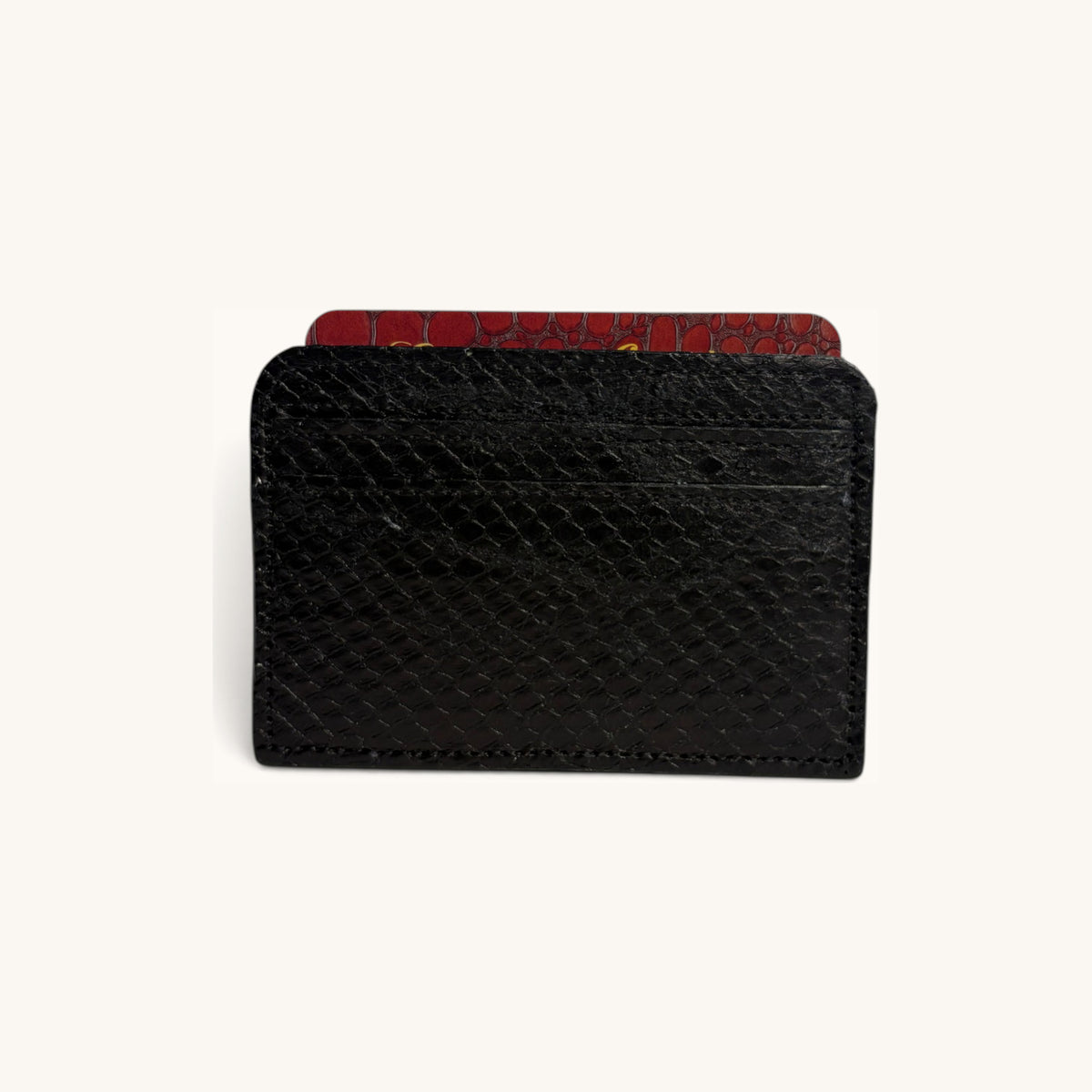 Exotic Card Case in Black Snakeskin - Executive Leather, Wellington FL