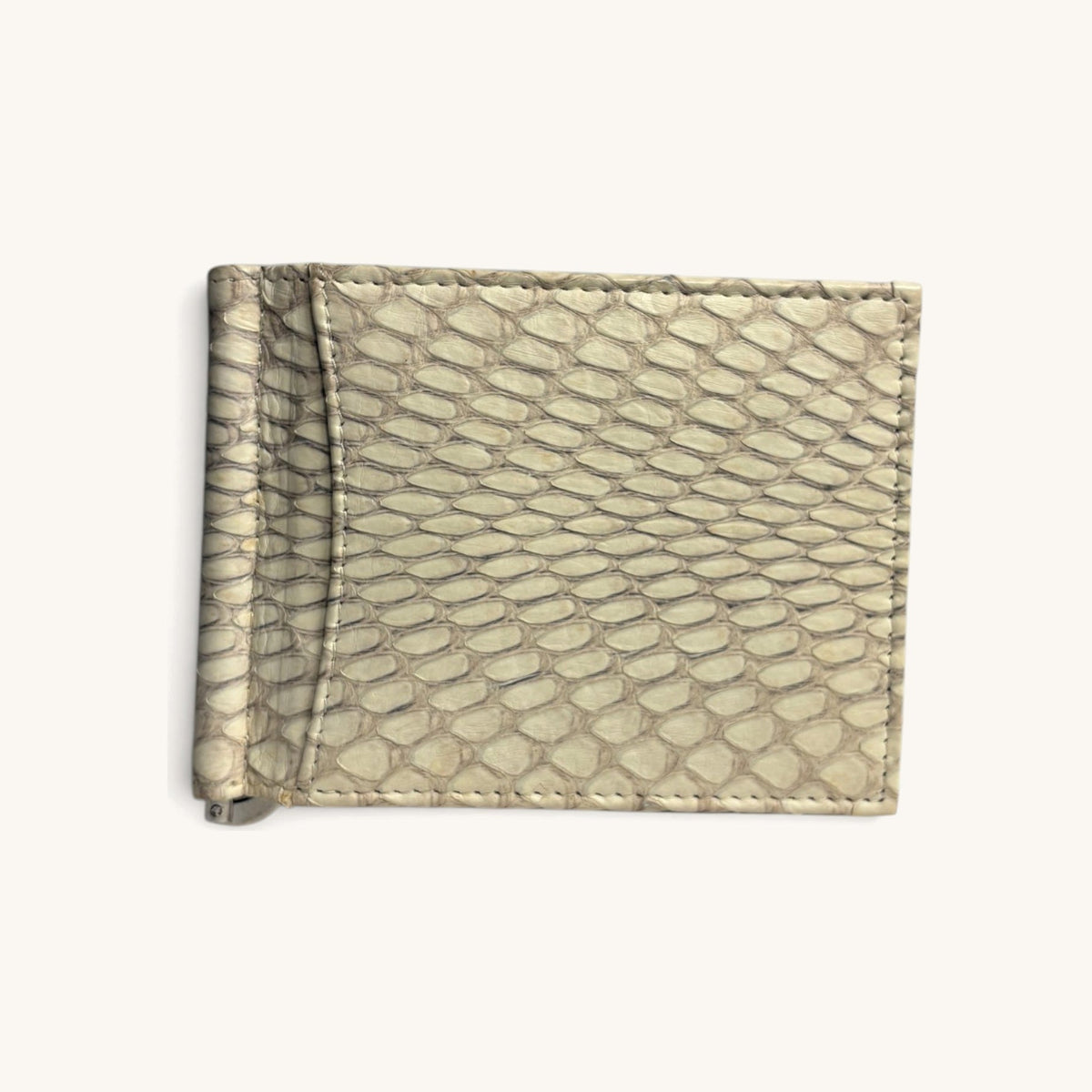 Exotic Money Clip in Cream Crocodile - Executive Leather, Wellington FL [Cream Crocodile]