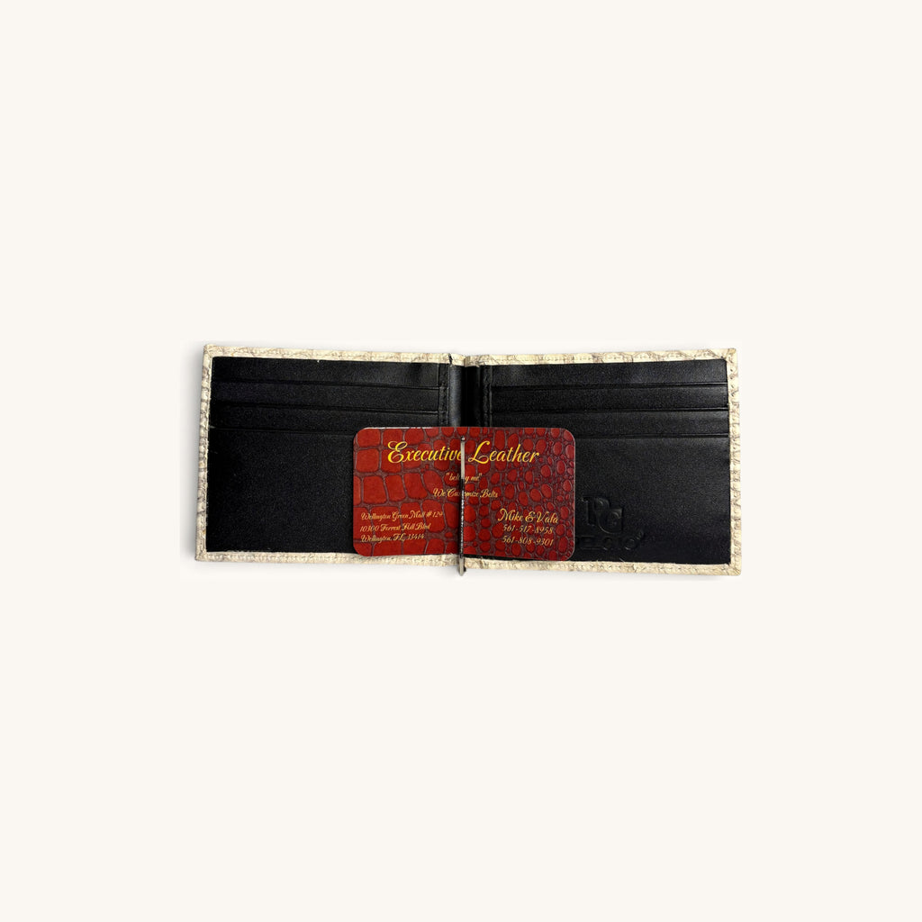 Exotic Money Clip in Cream Crocodile - Executive Leather, Wellington FL
