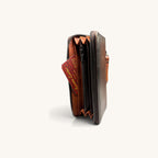 Floral Embossed Wristlet in Brown - inside [Brown]