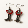 Hat and Boot Earrings in Red [Red]