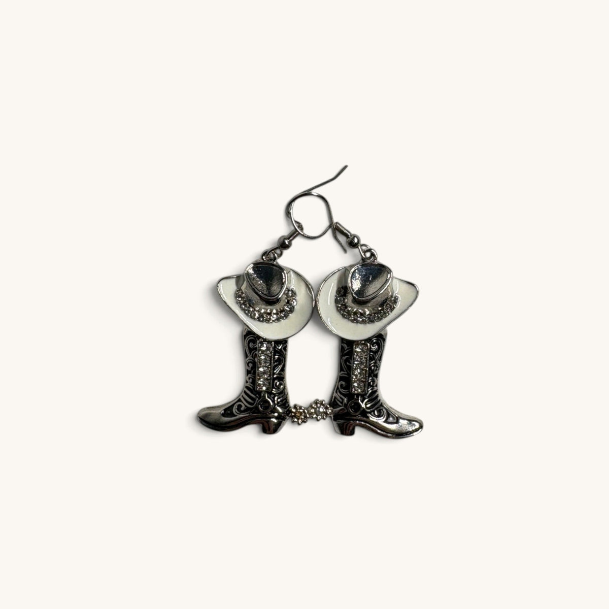 Hat and Boot Earrings in White [White]