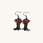 Hat and Boot Earrings in Red [Red]