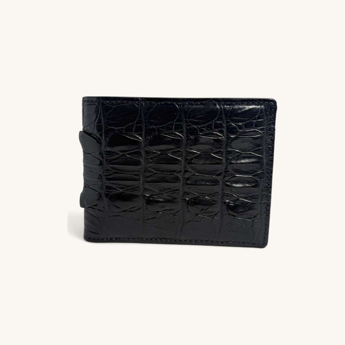 Hornback Crocodile Bifold in Black - Executive Leather, Wellington FL [Black]