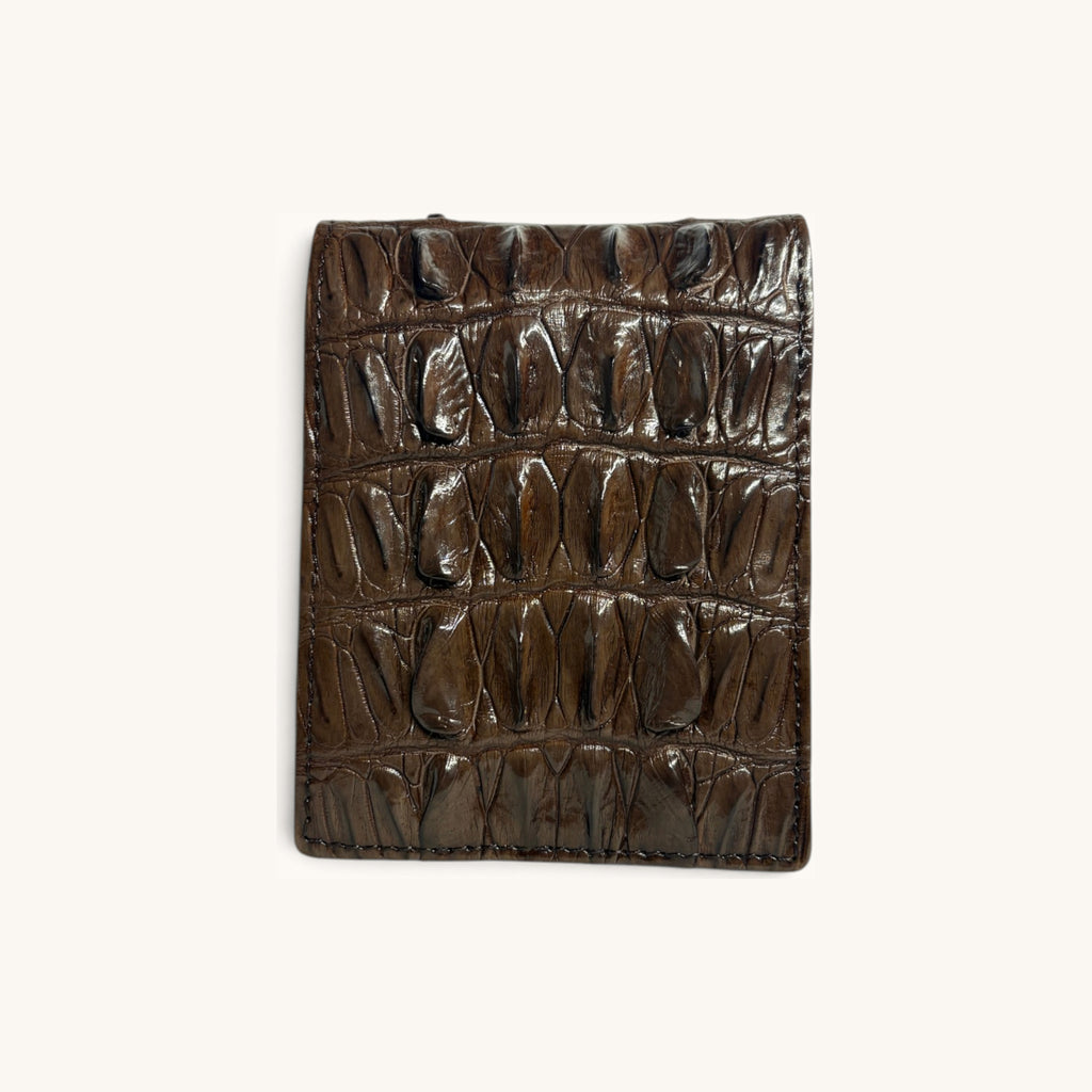 Hornback Crocodile Bifold in Brown - Executive Leather, Wellington FL