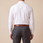 The Italian Dress Belt in Cognac, worn, back view [Cognac]