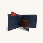 Lizard Bifold in Navy - Executive Leather, Wellington FL [Navy]
