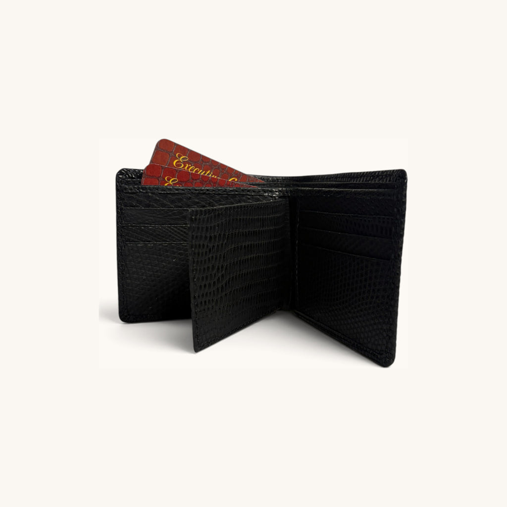 Lizard Bifold in Black - Executive Leather, Wellington FL