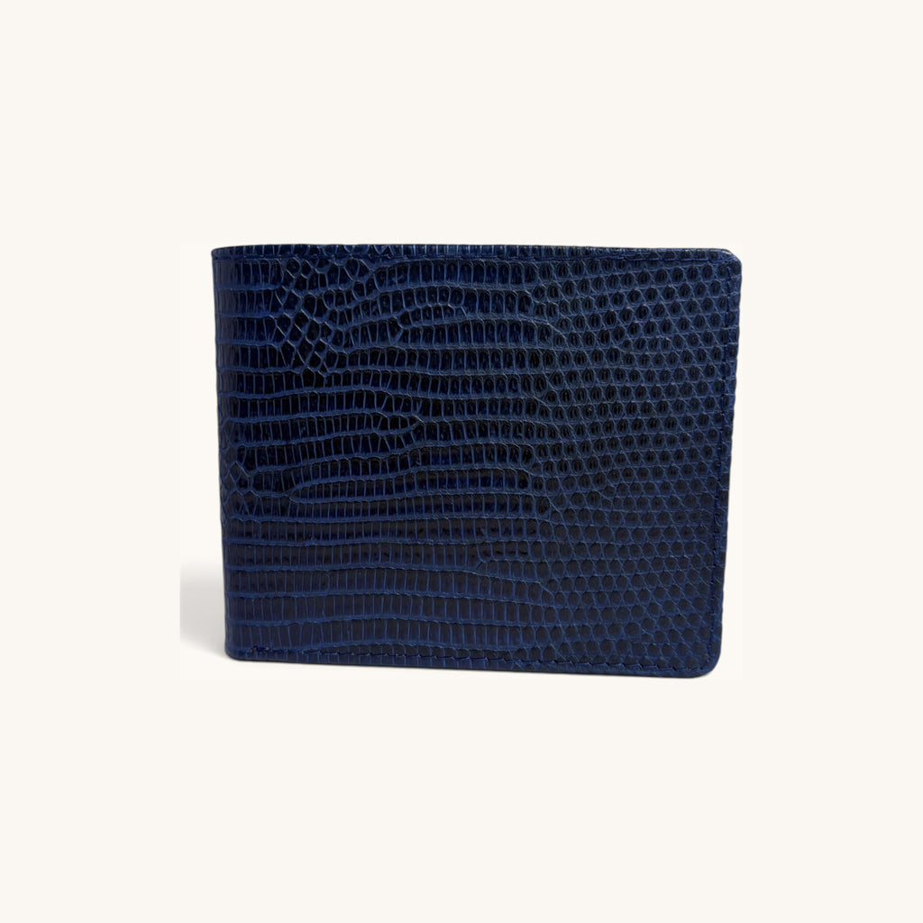 Lizard Bifold in Navy - Executive Leather, Wellington FL