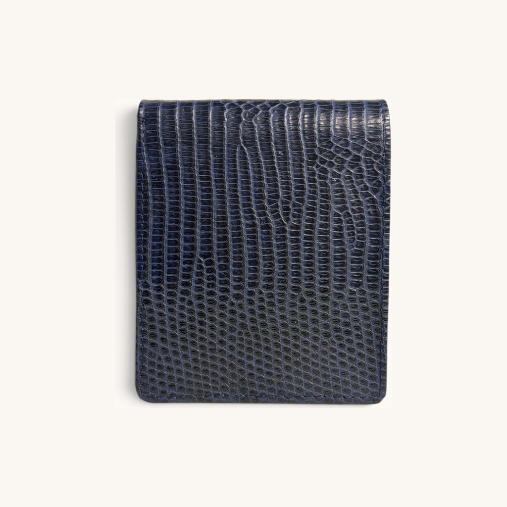 Lizard Bifold in Navy - Executive Leather, Wellington FL