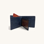 Lizard Bifold in Navy - Executive Leather, Wellington FL